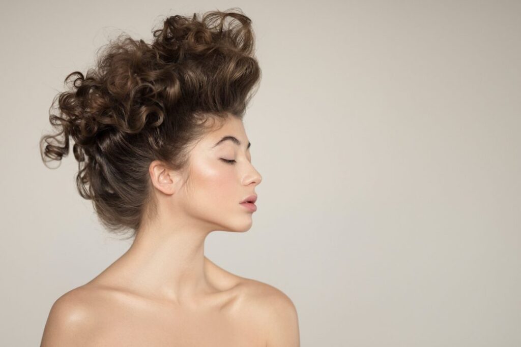 young woman portrait creative hairstyle